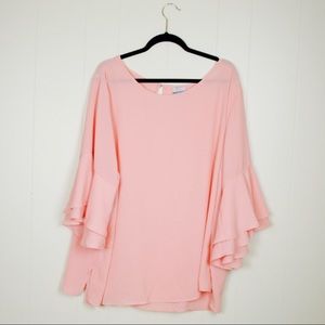 Pink ruffled top